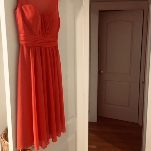 David's Bridal (Coral) Pink Dress - Picture 2 of 5